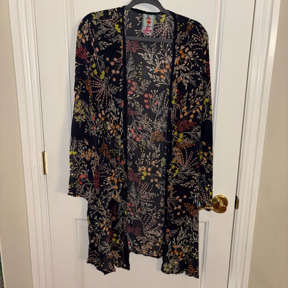 Johnny Was Multicolor Floral Button Down Duster Size Large - Picture 3 of 7